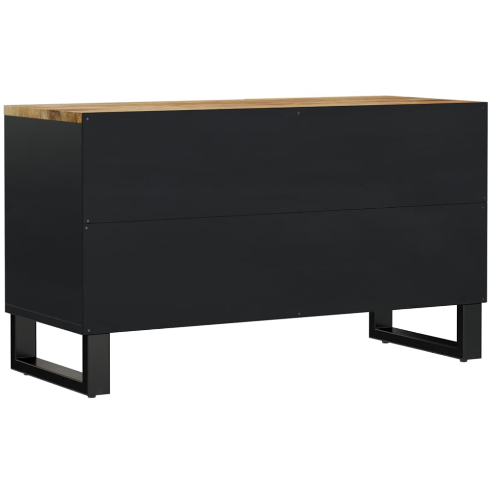 vidaXL Single Door 2 Shelf Light Brown Solid Mango Wood TV Cabinet Image 6