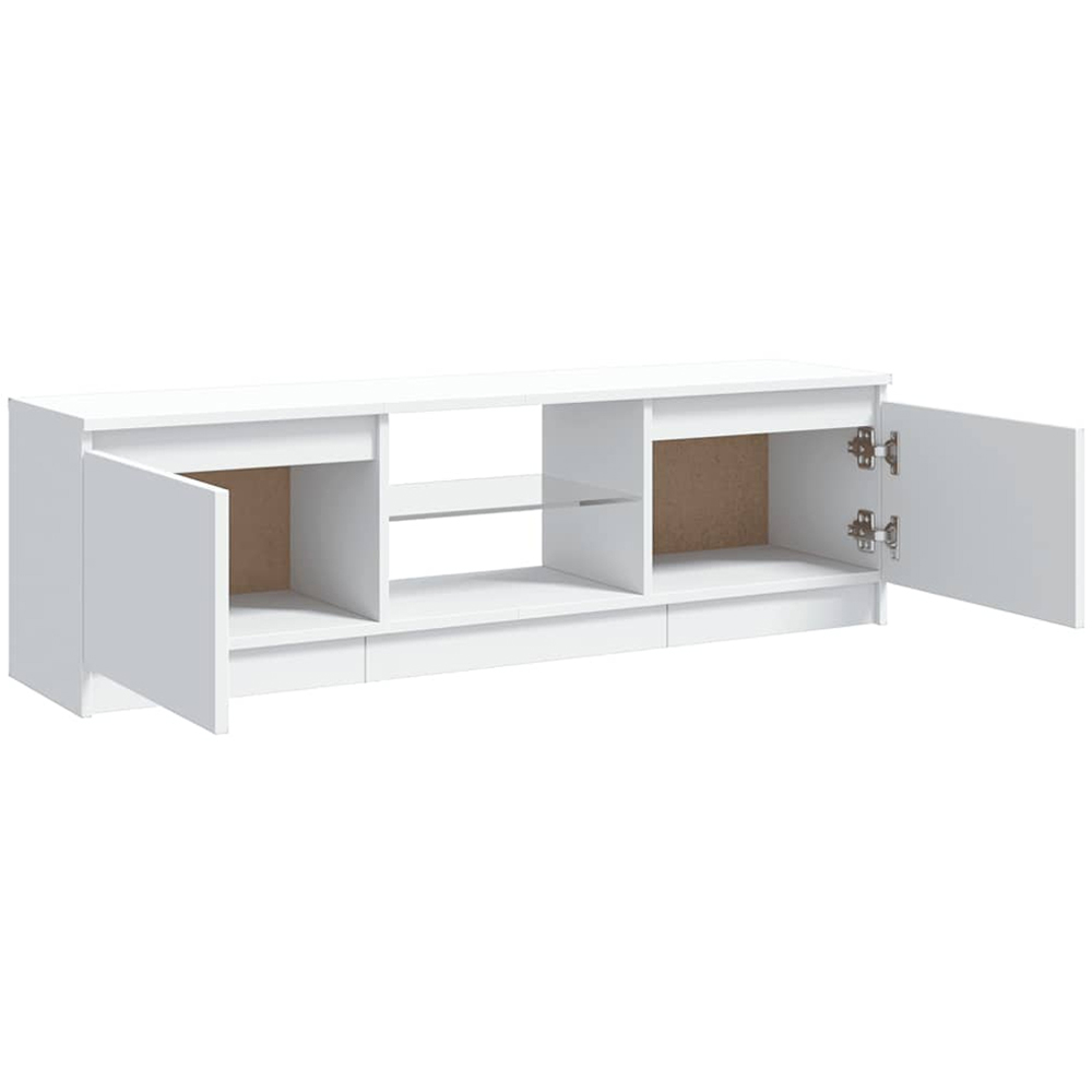 vidaXL 2 Door 2 Shelf White TV Cabinet with LED Lights Image 5