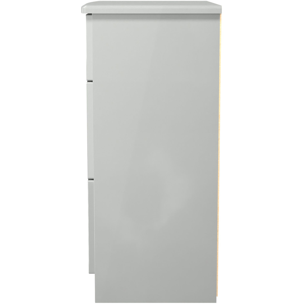 Crowndale Camden 3 Drawer Grey Gloss and Dusk Grey Deep Chest of Drawers Ready Assembled Image 3