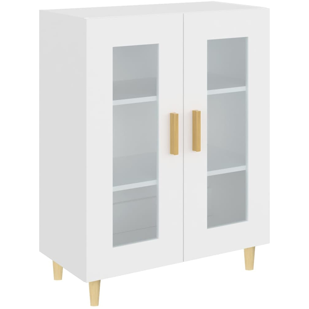 vidaXL 2 Glass Door White Sideboard Image 2