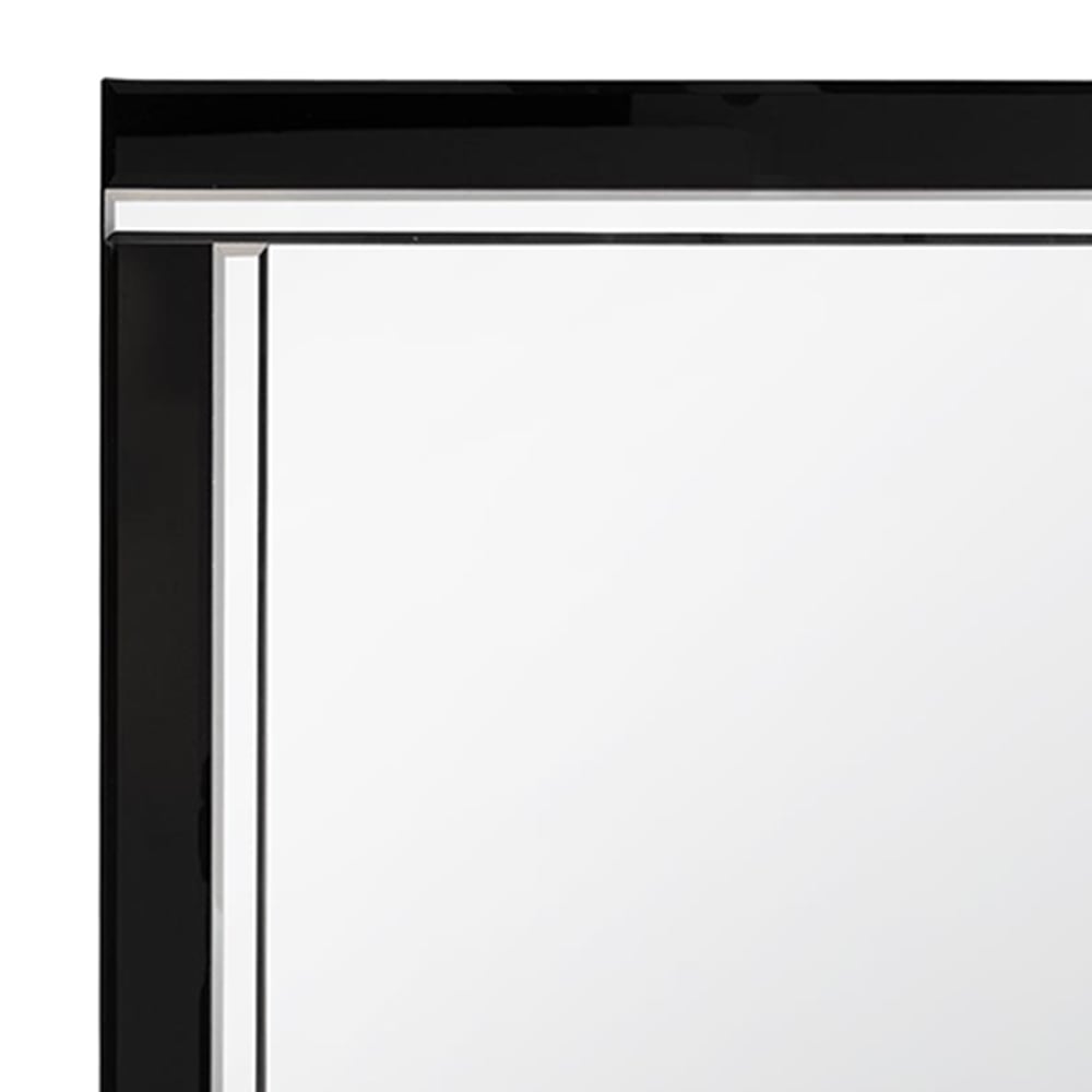 Aston Double Bevelled Black All Glass Large Mirror 144 x 115.5cm Image 3