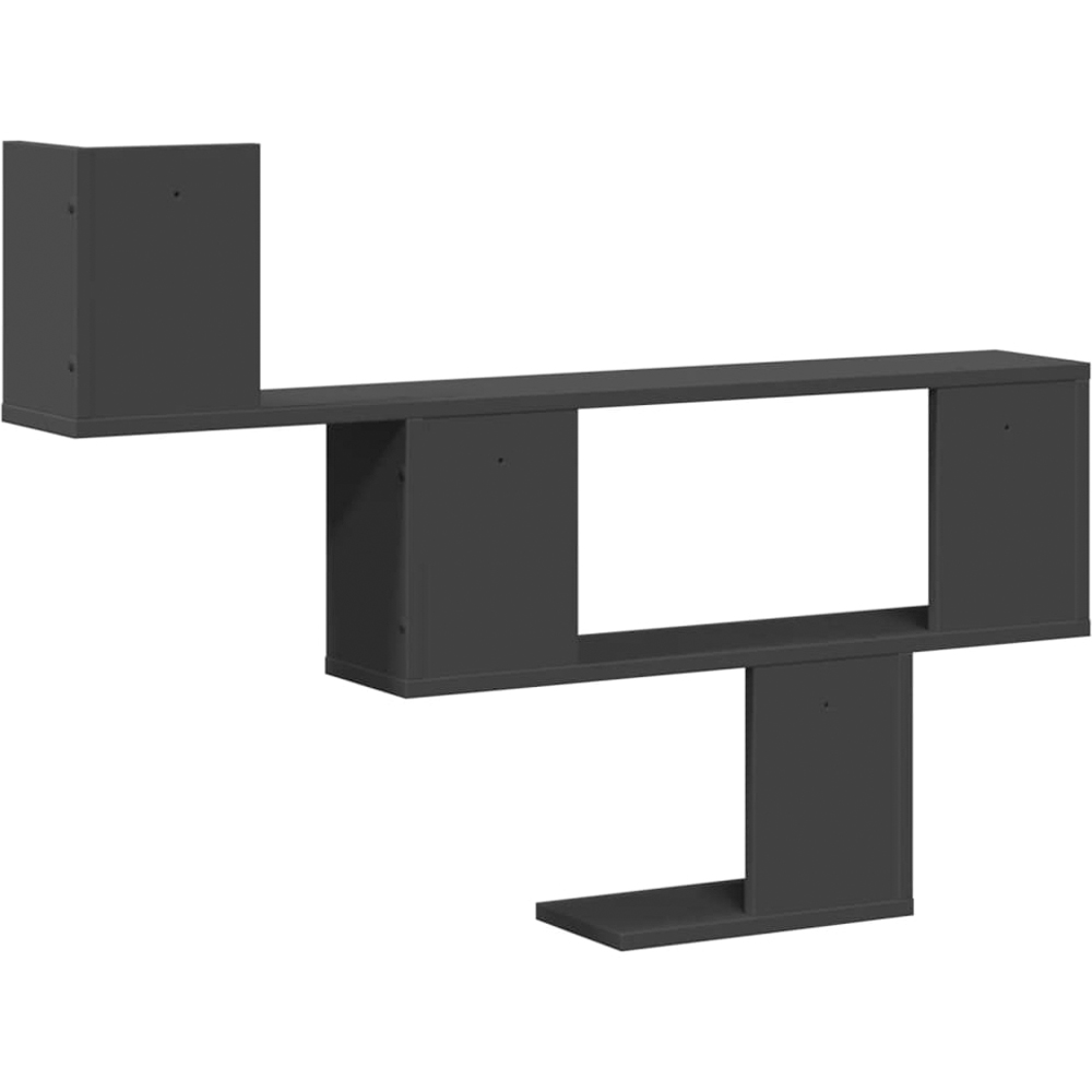 vidaXL 3 Shelf Black Wall Cabinet Image 5