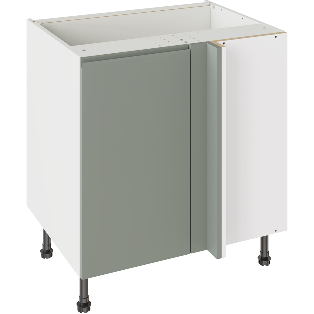 Kitchen Kit J-Pull Matt Sage Green Blind Corner Base Kitchen Cabinet Flatpack 800mm Image 1