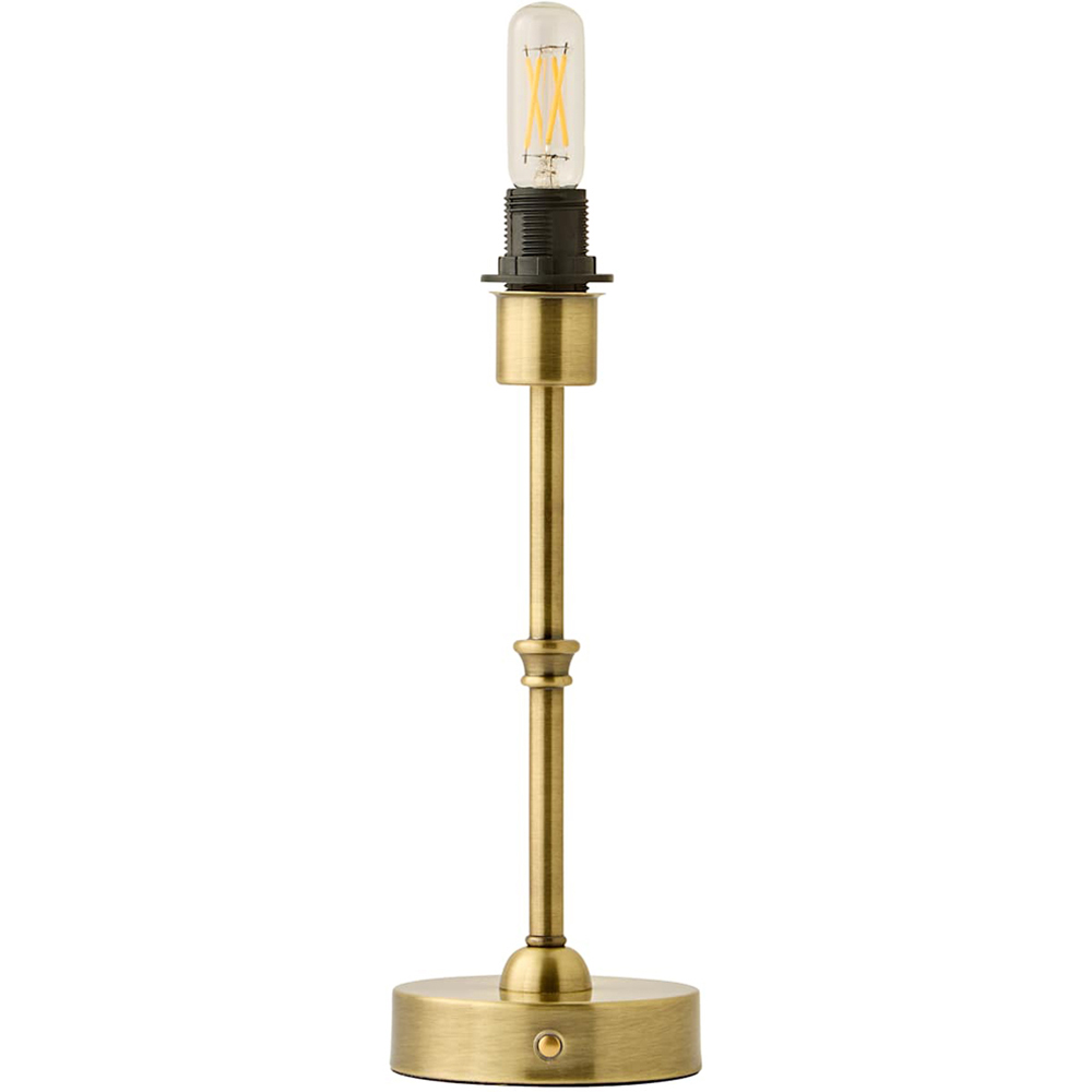 ValueLights Lowe Brushed Gold Metal Portable Rechargeable Table Lamp Base with Bulb Image 1