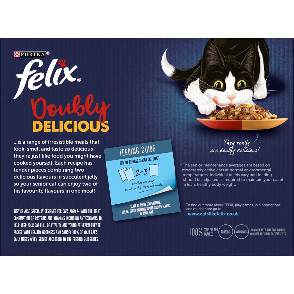Felix Doubly Delicious Meat Senior Cat Food 12 x 100g Image 3
