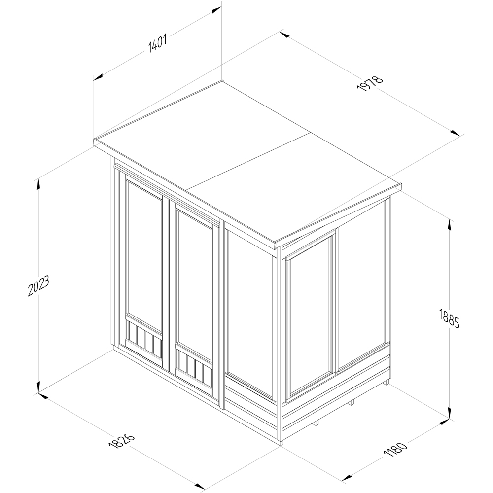 Forest Garden Beckwood 6 x 4ft 2 Opening Pent Summerhouse Image 9