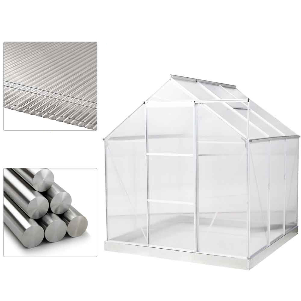 Outsunny Polycarbonate Aluminium 6.3 x 6ft Greenhouse Image 6