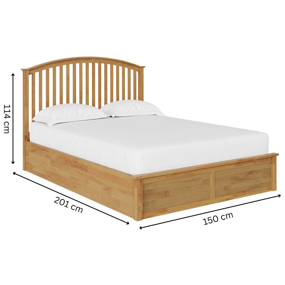 GFW Madrid Double Oak Wood Ottoman Bed Image 8