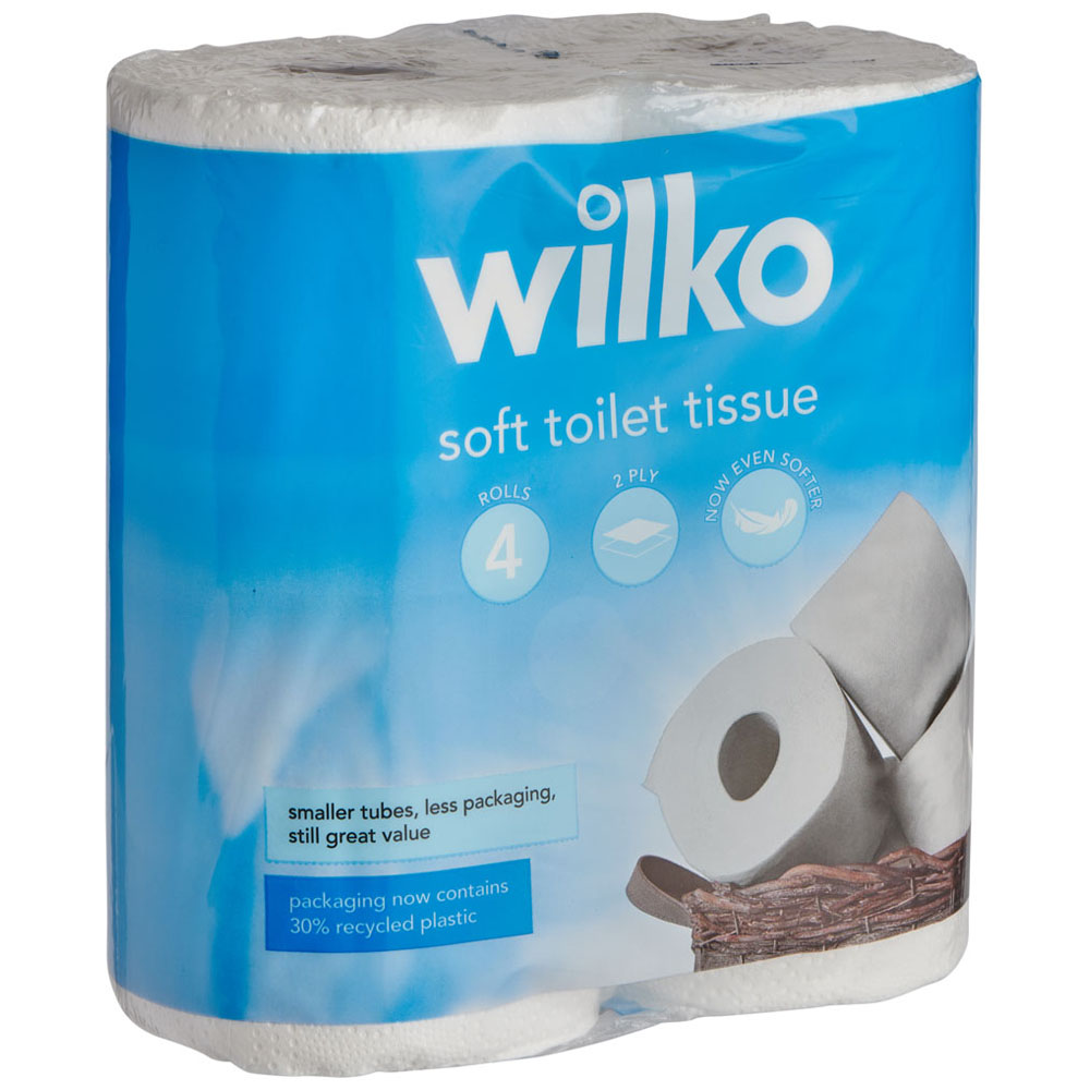 Wilko Soft Toilet Tissue 4 Rolls 2 Ply   Image 2