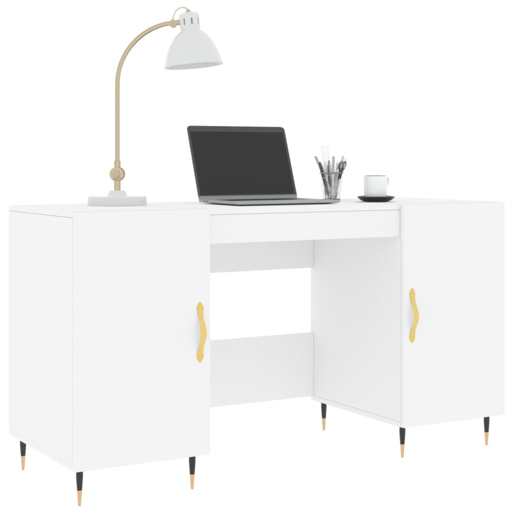 vidaXL 2 Door Computer Desk White Image 3