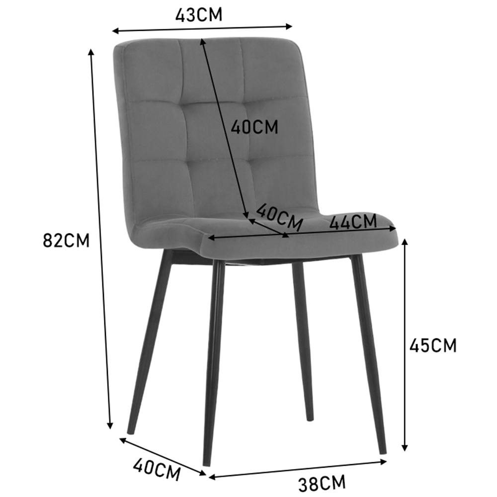 Living and Home Set of 4 Frosted Velvet Dining Chairs Image 9