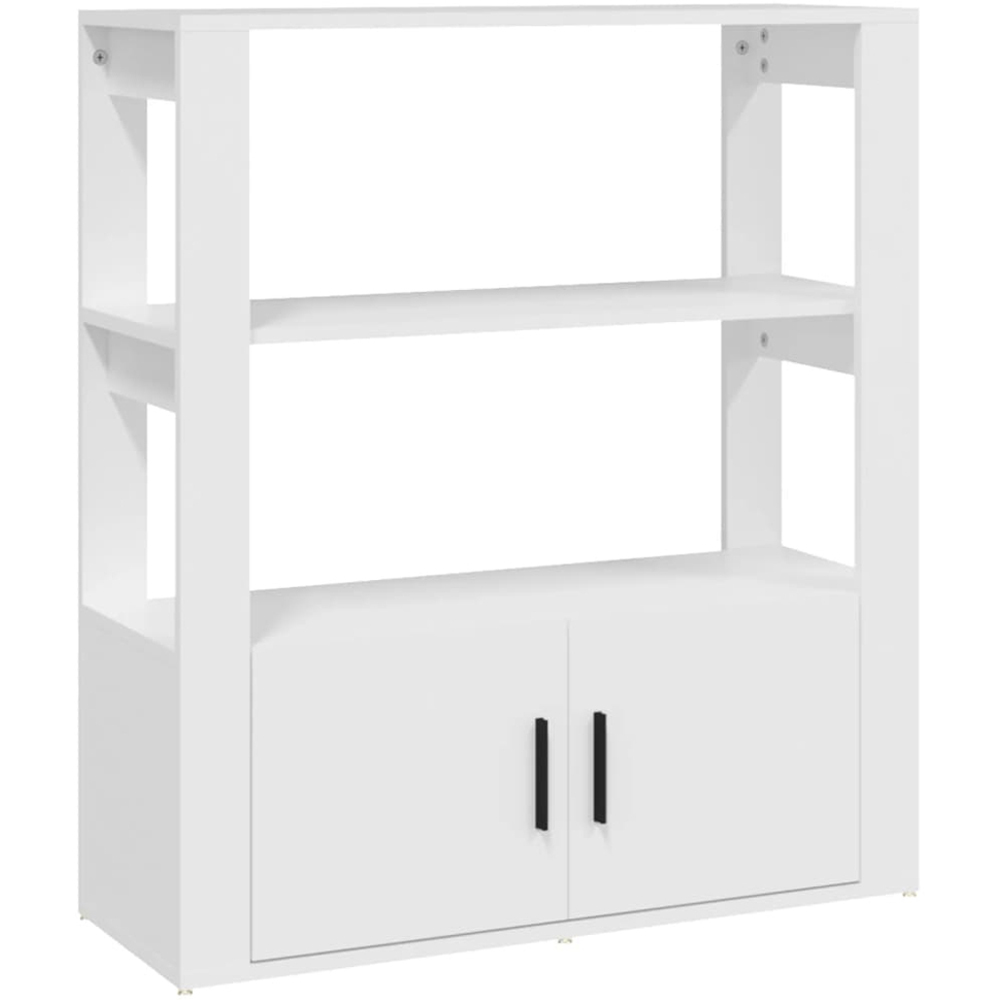 vidaXL 2 Door 2 Shelf White Sideboard Image 2