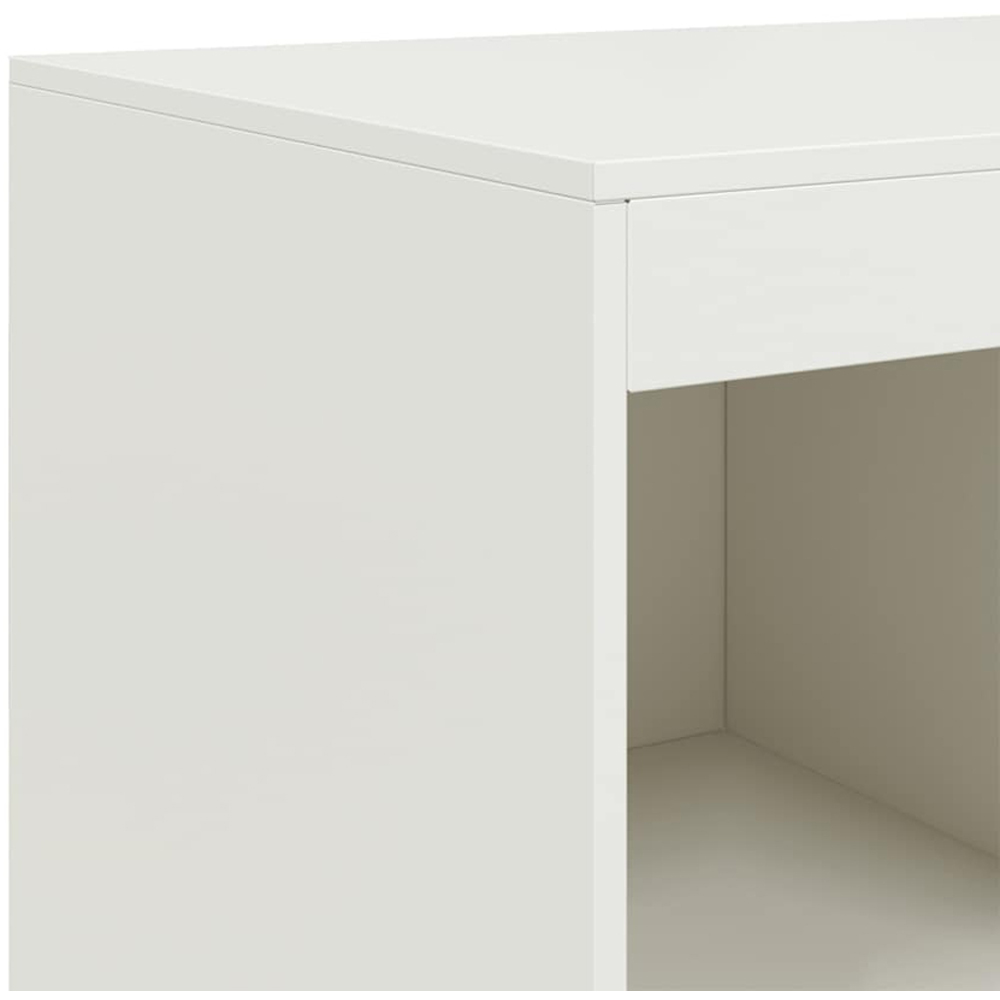 vidaXL 2 Drawer 4 Open Shelf White Steel Highboard Image 7