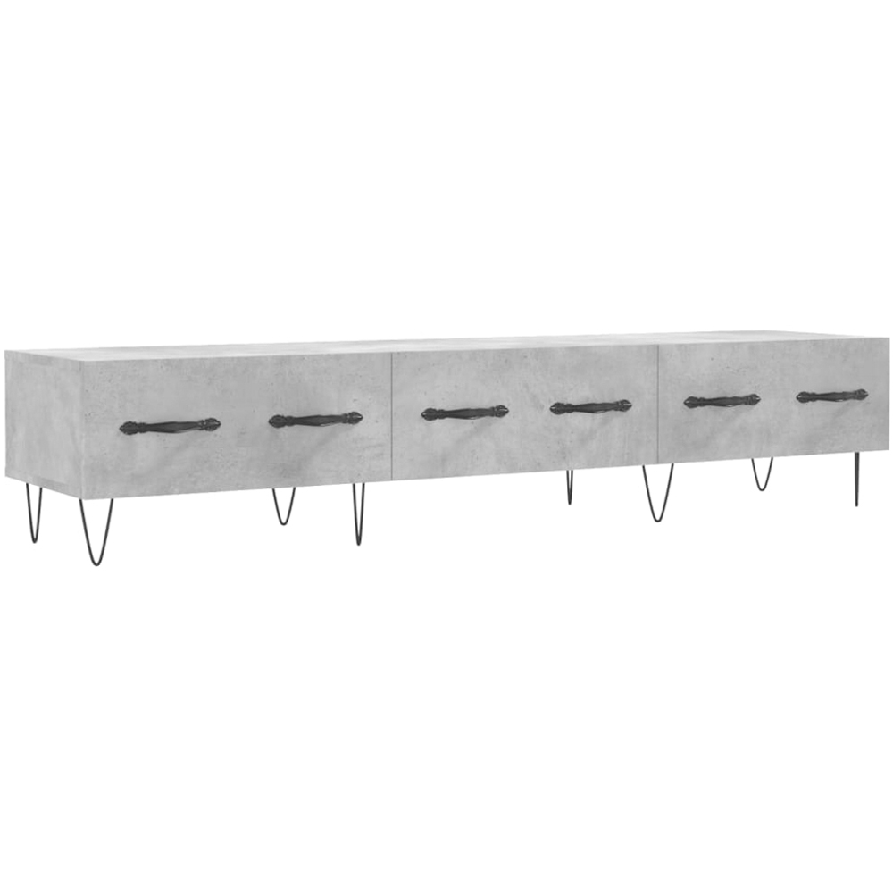 vidaXL 3 Drawer Concrete Grey Wide TV Cabinet Image 2
