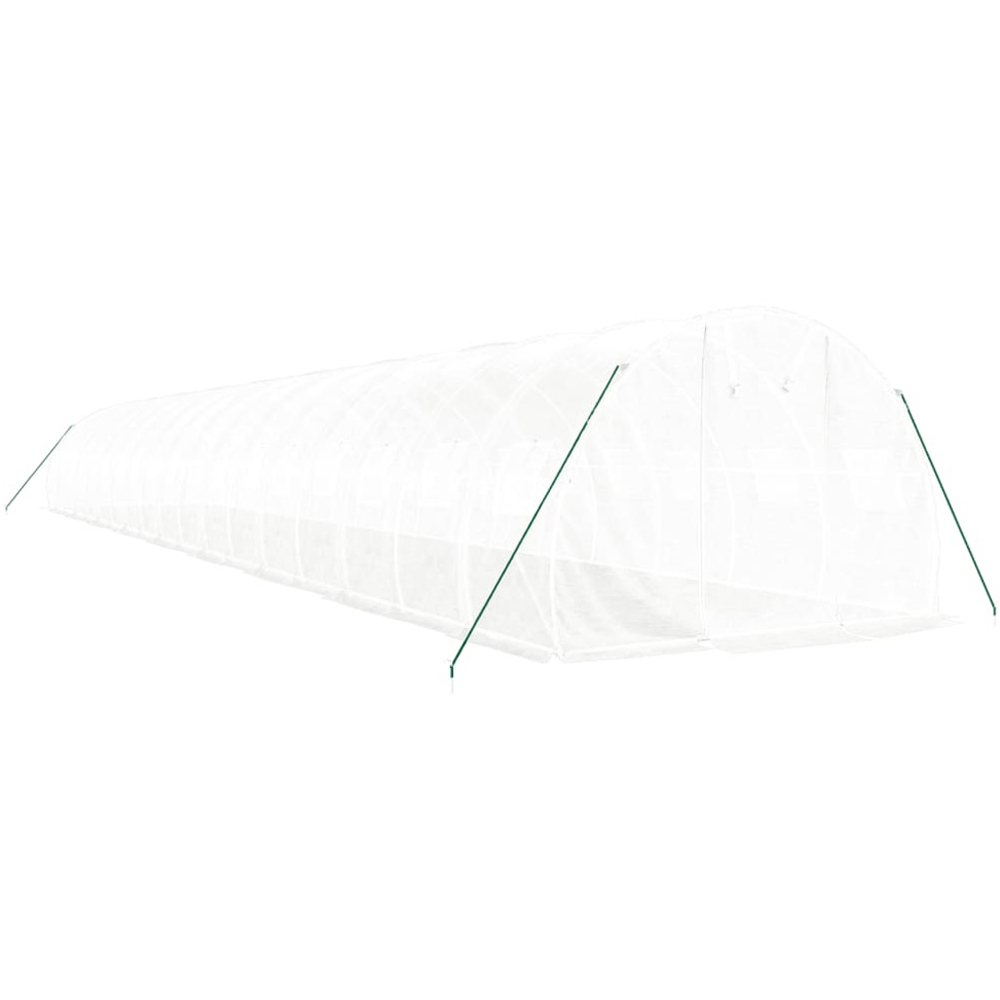 vidaXL White Polyethylene Galvanised Steel Frame 59 x 9.8ft Greenhouse Image 2
