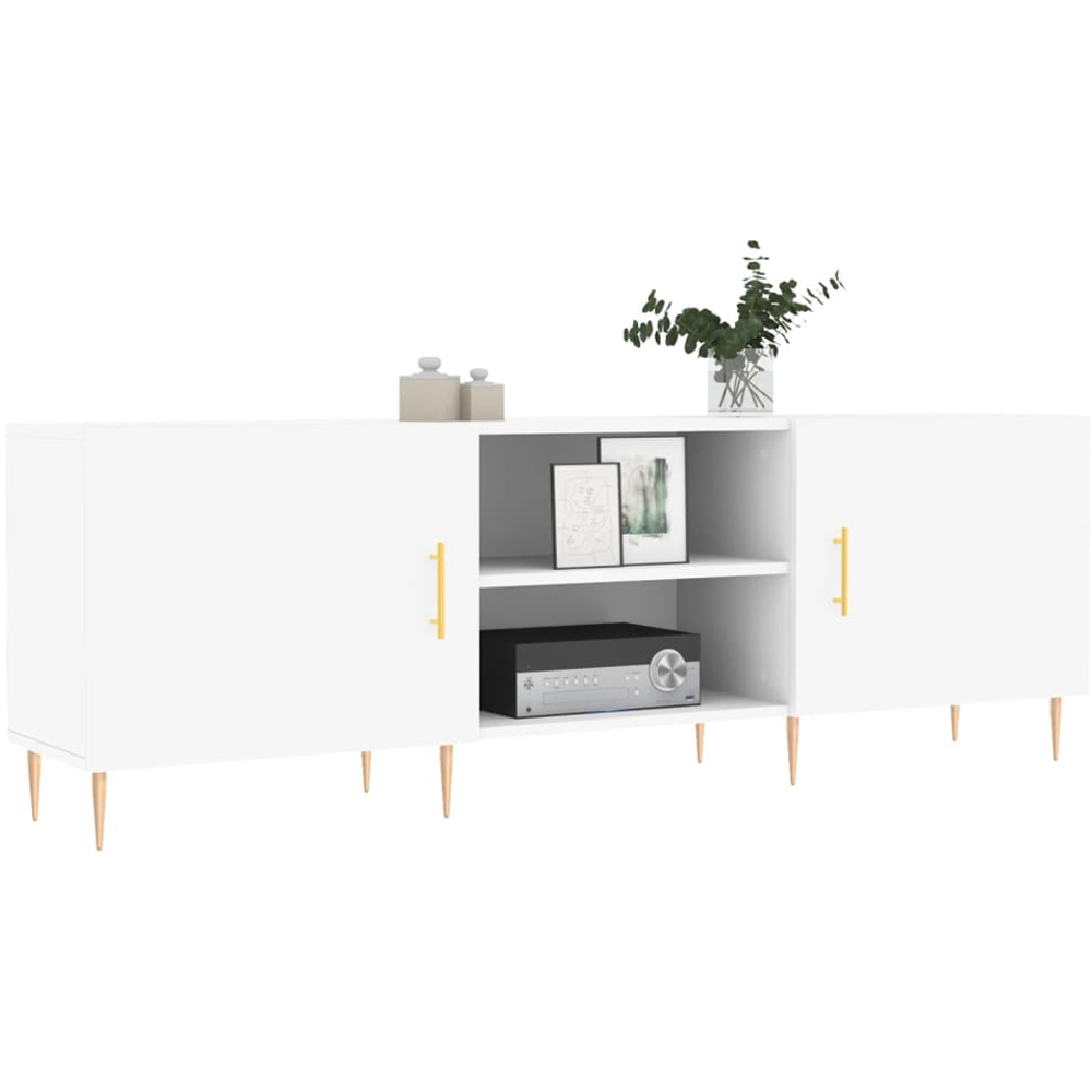 vidaXL 2 Door 2 Shelf White TV Cabinet Image 3