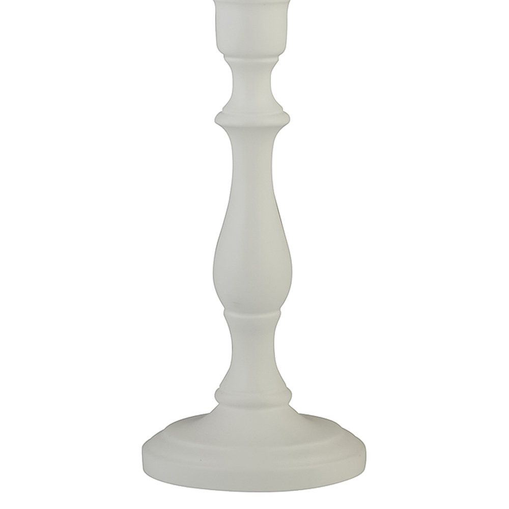 Lighting Collection Baldwin II White Spindle Cream Table Lamp Base Image 3