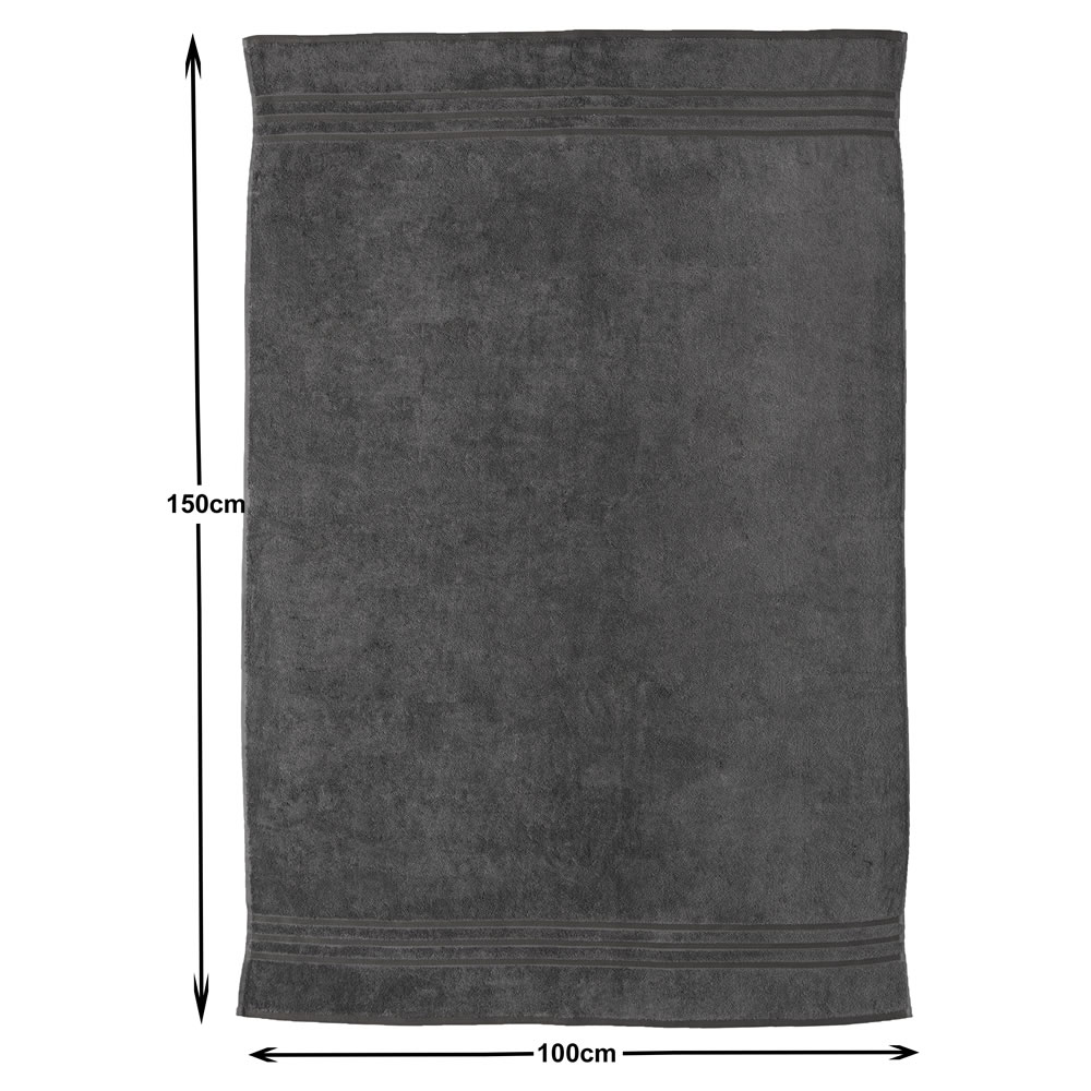 Wilko Best Charcoal Bath Sheet Image 3