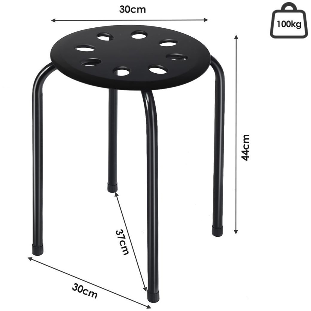 Costway Set of 6 Black Stackable Dining Chairs Image 9