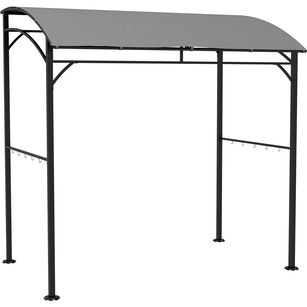 Outsunny 2.2 x 1.5m Grey Metal Frame BBQ Grill Gazebo with Hooks Image 2