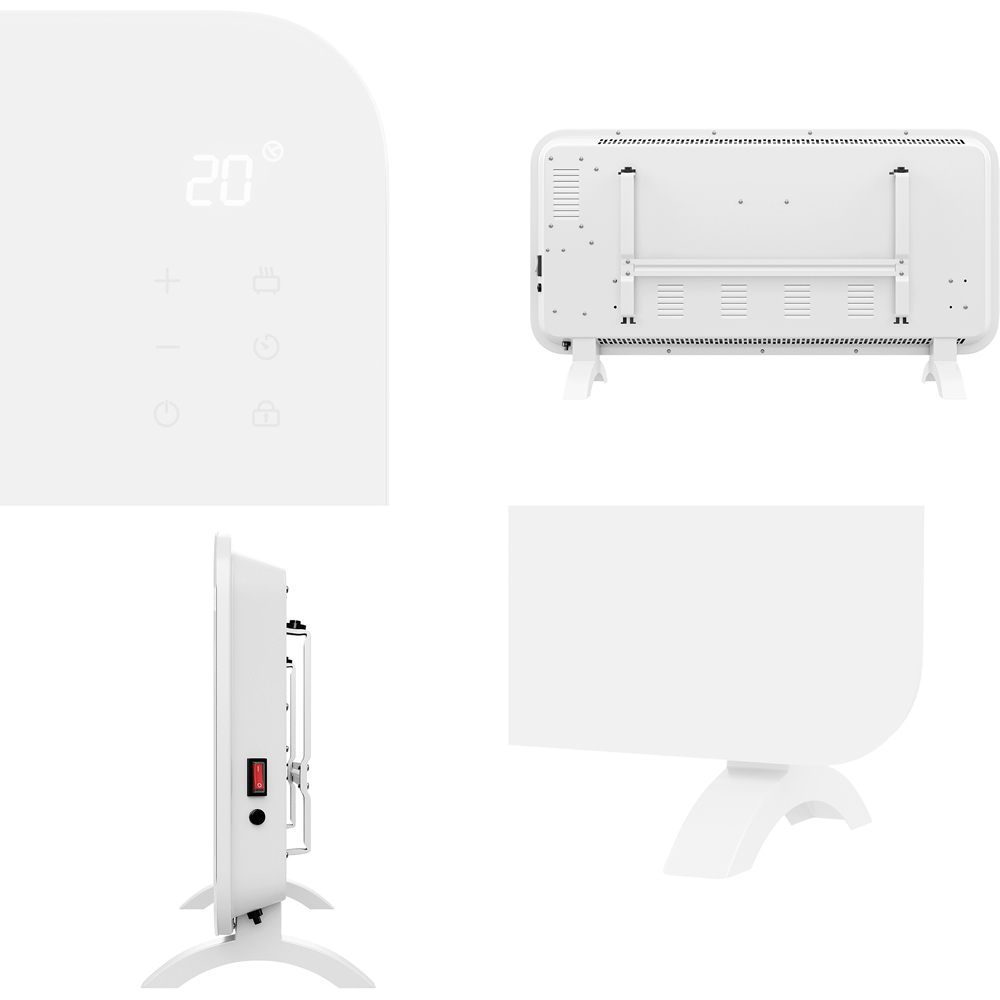 TCP Smart Moonlit White Glass Panel Heater with Energy Monitoring 2000W Image 3