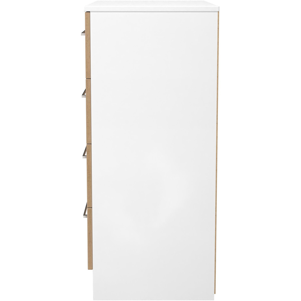 Crowndale Worcester 4 Drawer Slatt Effect and White Chest of Drawers Ready Assembled Image 4