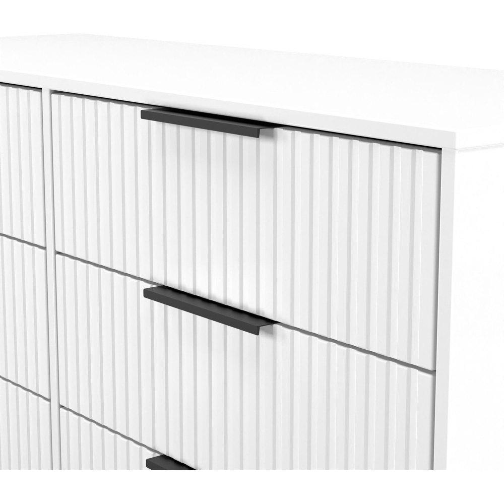 Crowndale Fluted 6 Drawer White Matt Wide Chest of Drawers Ready Assembled Image 5