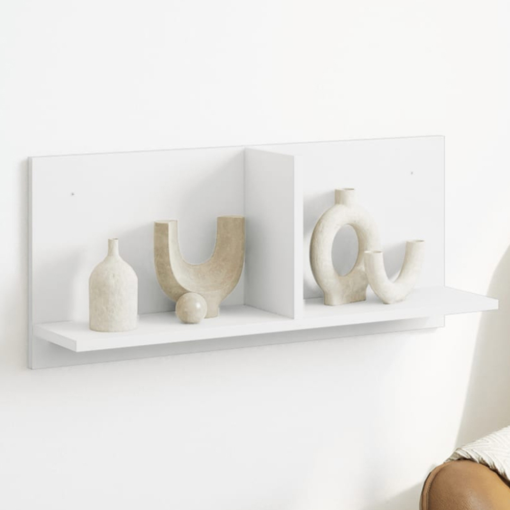 vidaXL 2 Shelf White Wall Cabinet Image 1