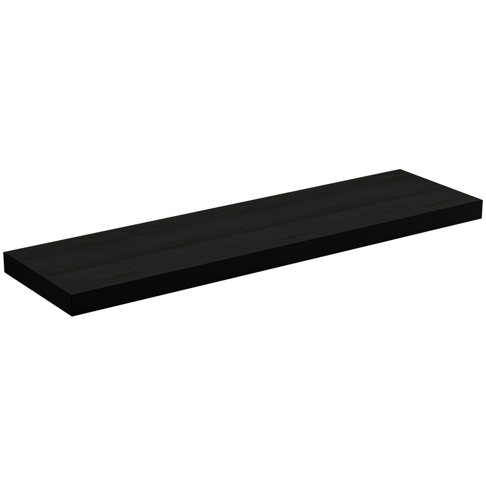 Homebase 90cm 2 Pack Black Ash Effect Floating Shelf Image 4