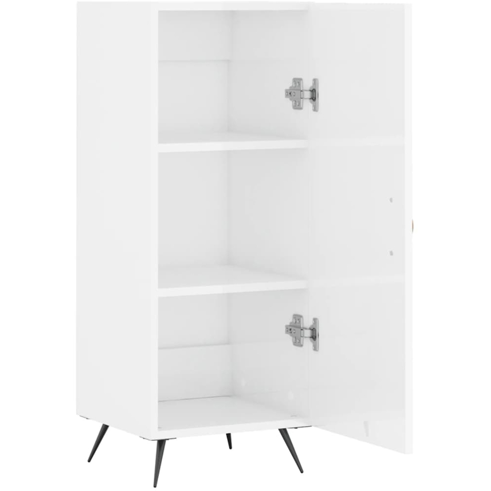 vidaXL Single Door High Gloss White Sideboard Image 5