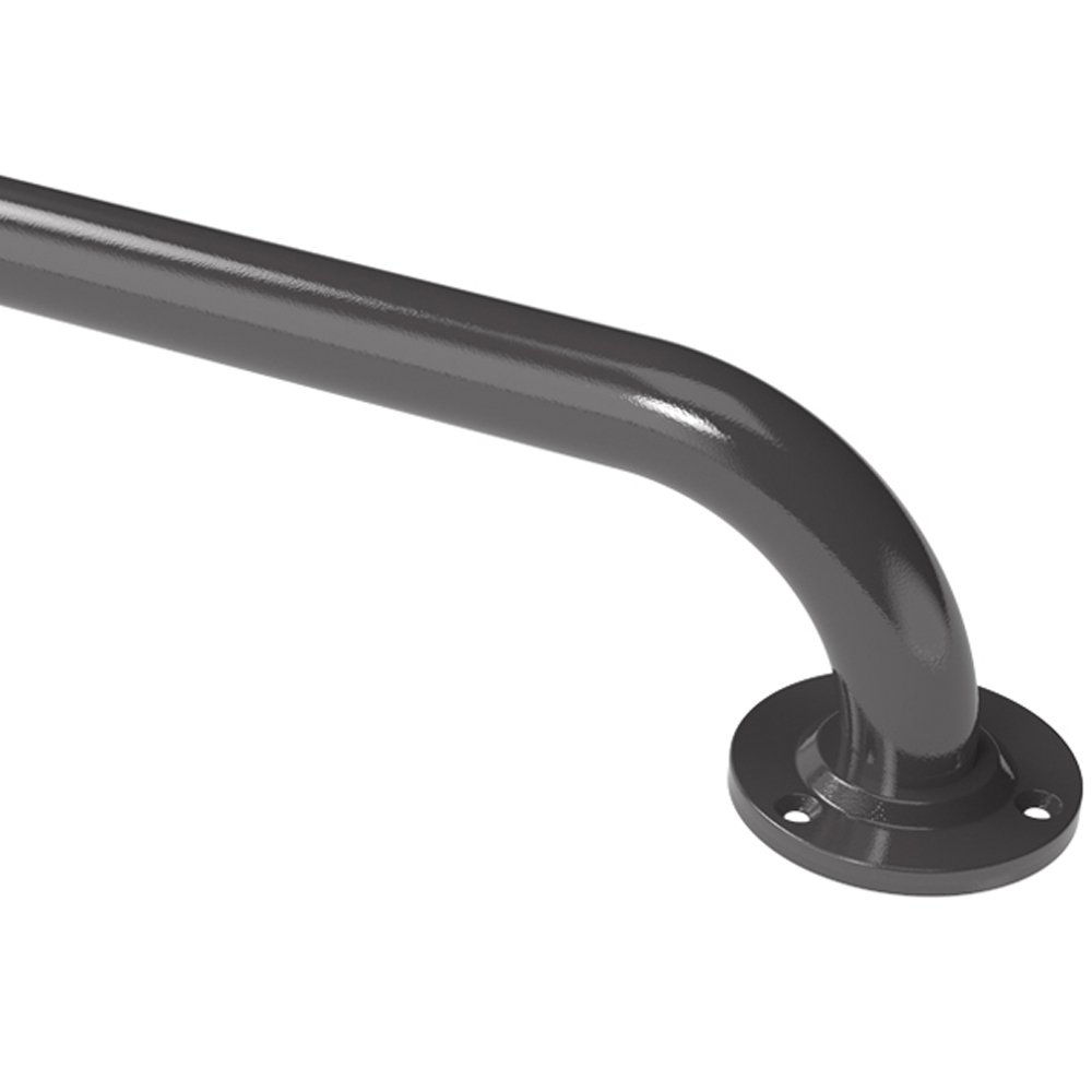 Fitzroy of London RAL 7005 Grey Steel Exposed Fixing Round Flange Grab Rail 35 x 455mm Image 2