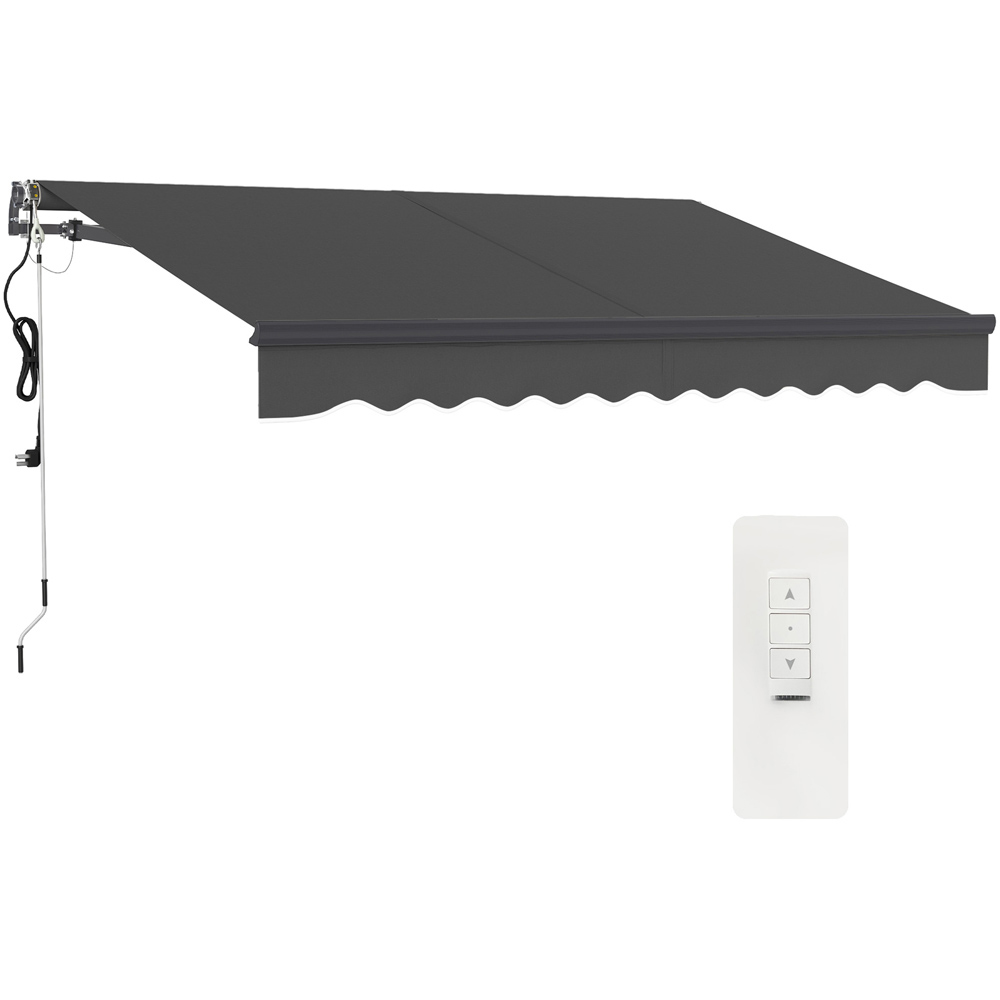 Outsunny 3.5 x 2.5m Dark Grey Electric Retractable Awning Image 2