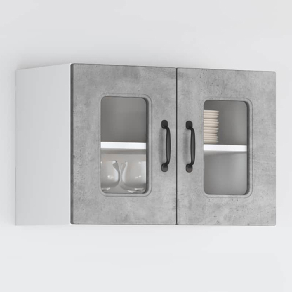 vidaXL Kalmar 2 Door Concrete Grey Wall Kitchen Cabinet Image 1