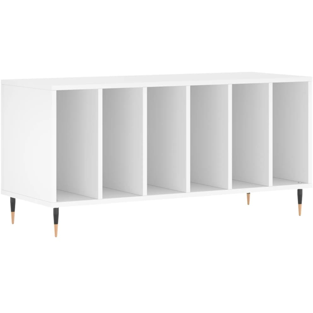 vidaXL 6 Shelf White Record Cabinet Image 2