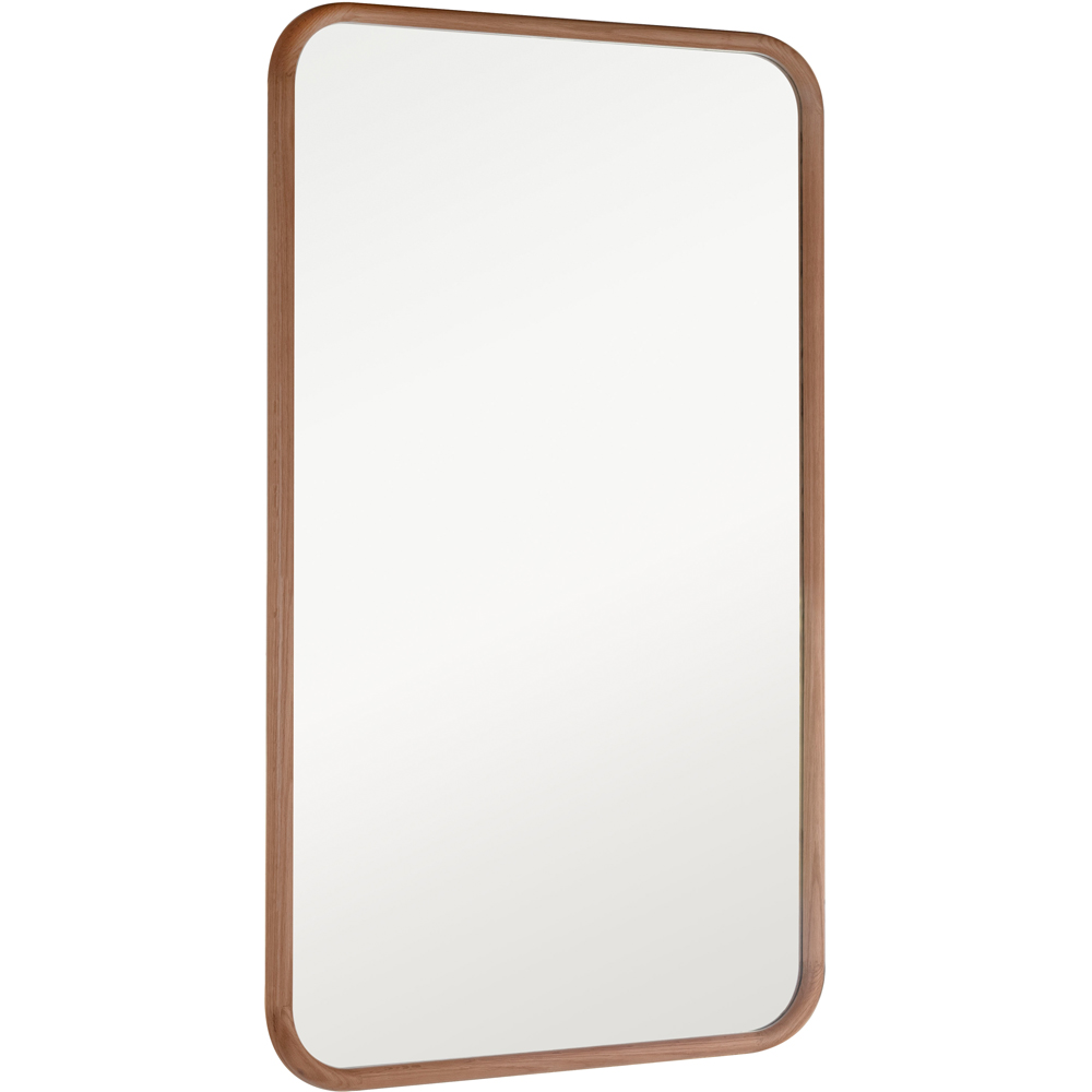 Yearn Curved Corner Solid Oak Framed Wall Mirror 90 x 60cm Image 1