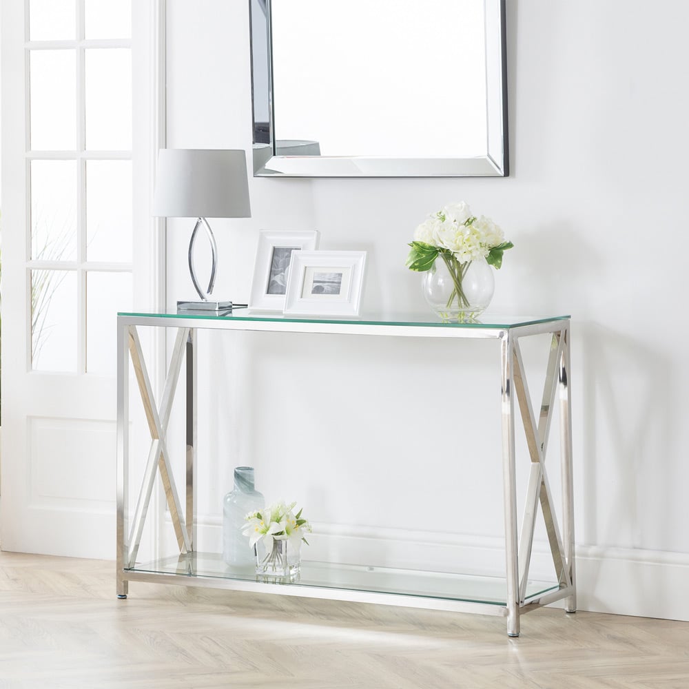 Julian Bowen Miami Silver Console Table Image 8