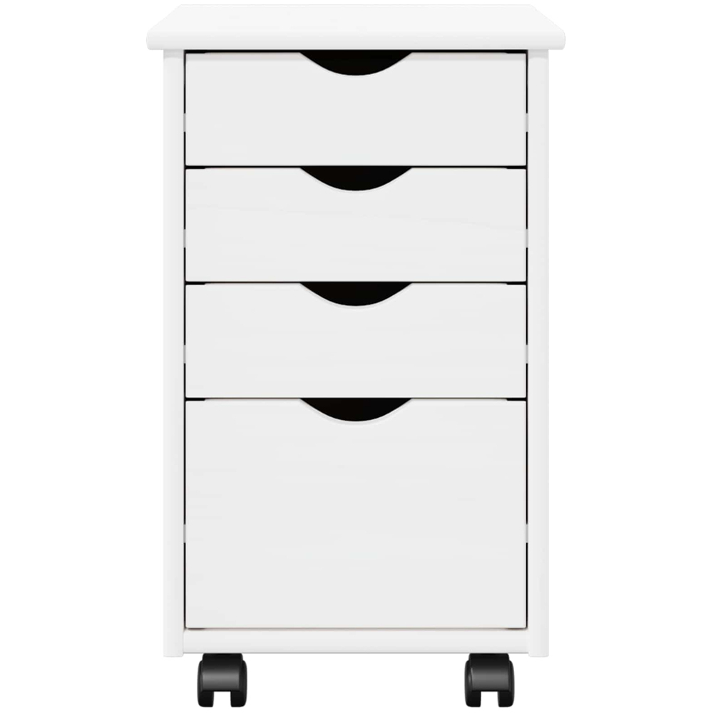 vidaXL 4 Drawer White Rolling Storage Cabinet Image 3