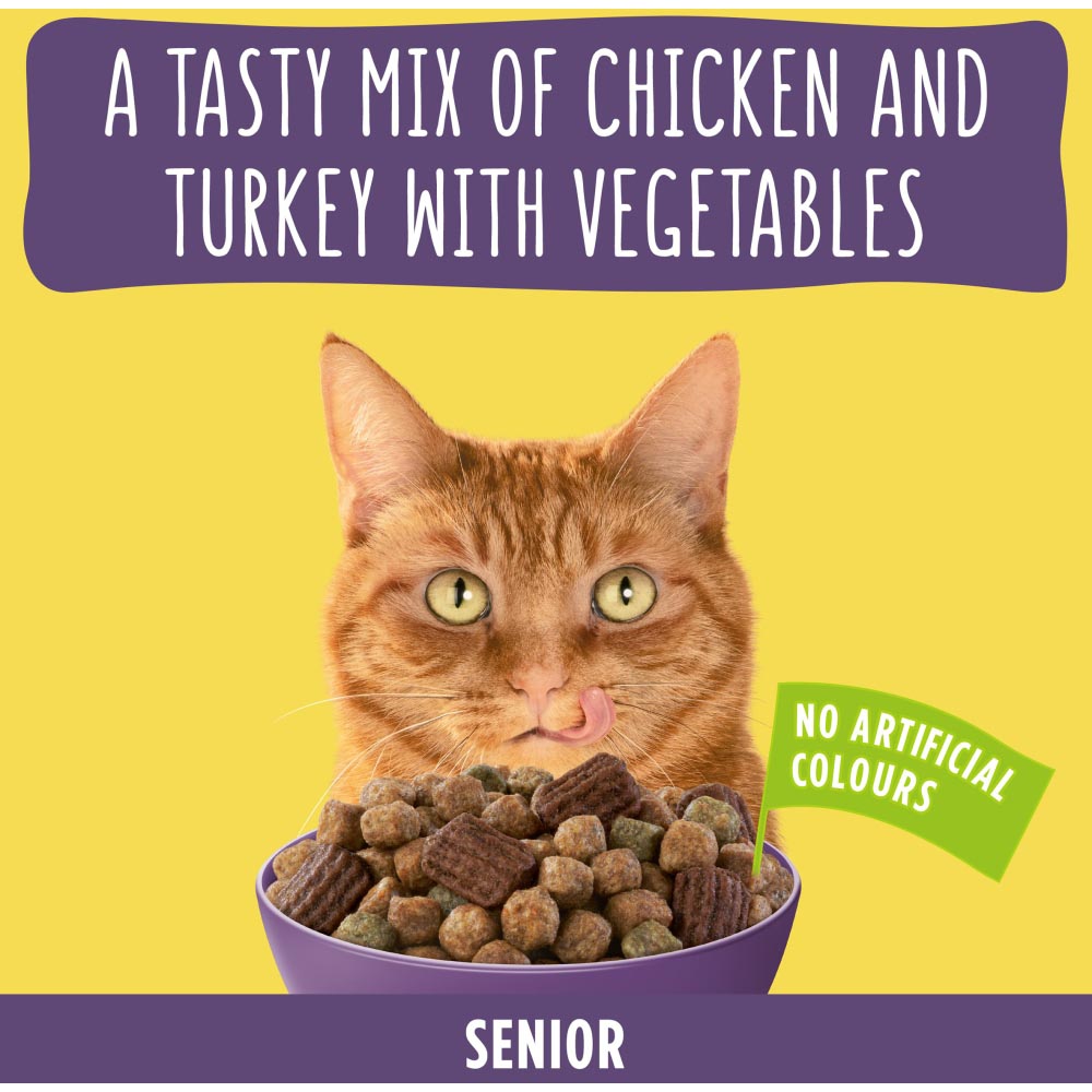 Purina Go-Cat Crunchy and Tender Chicken and Veg Senior Dry Cat Food 800g Image 7