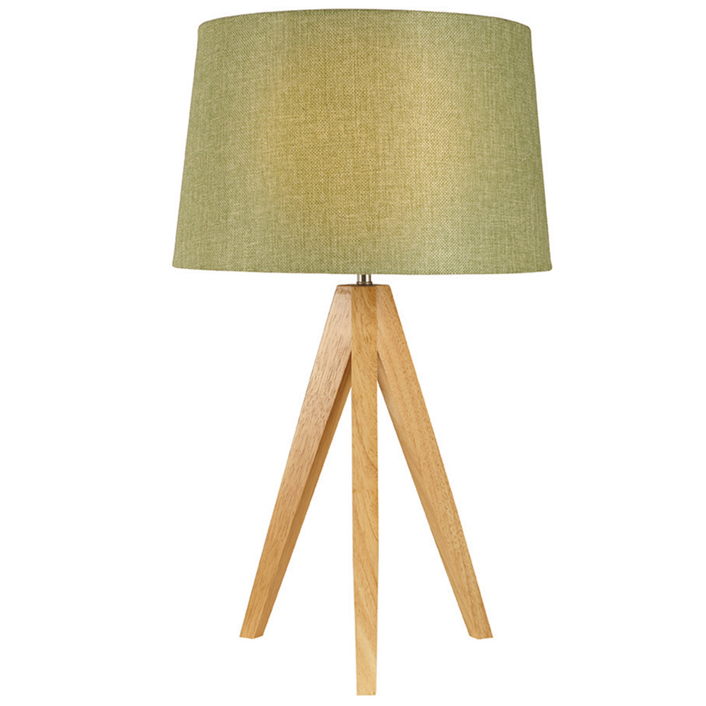 Wooden Tripod Lamp Olive Image 1