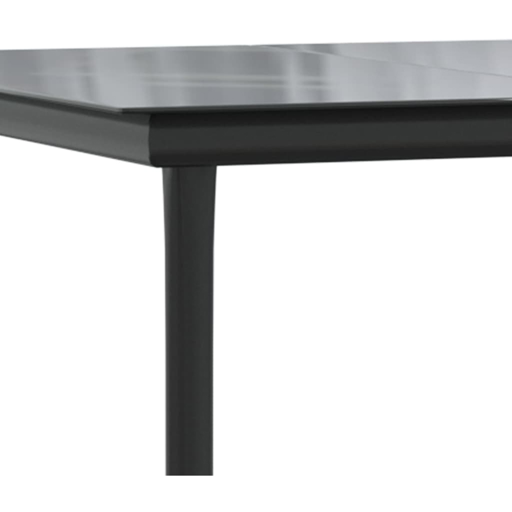 vidaXL 6 Seater Black Powder Coated Steel and Tempered Glass Dining Table Image 6