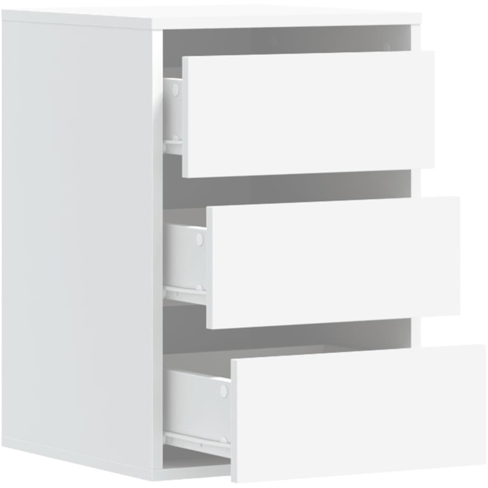 vidaXL 3 Drawer White Wooden Chest of Drawers Image 4