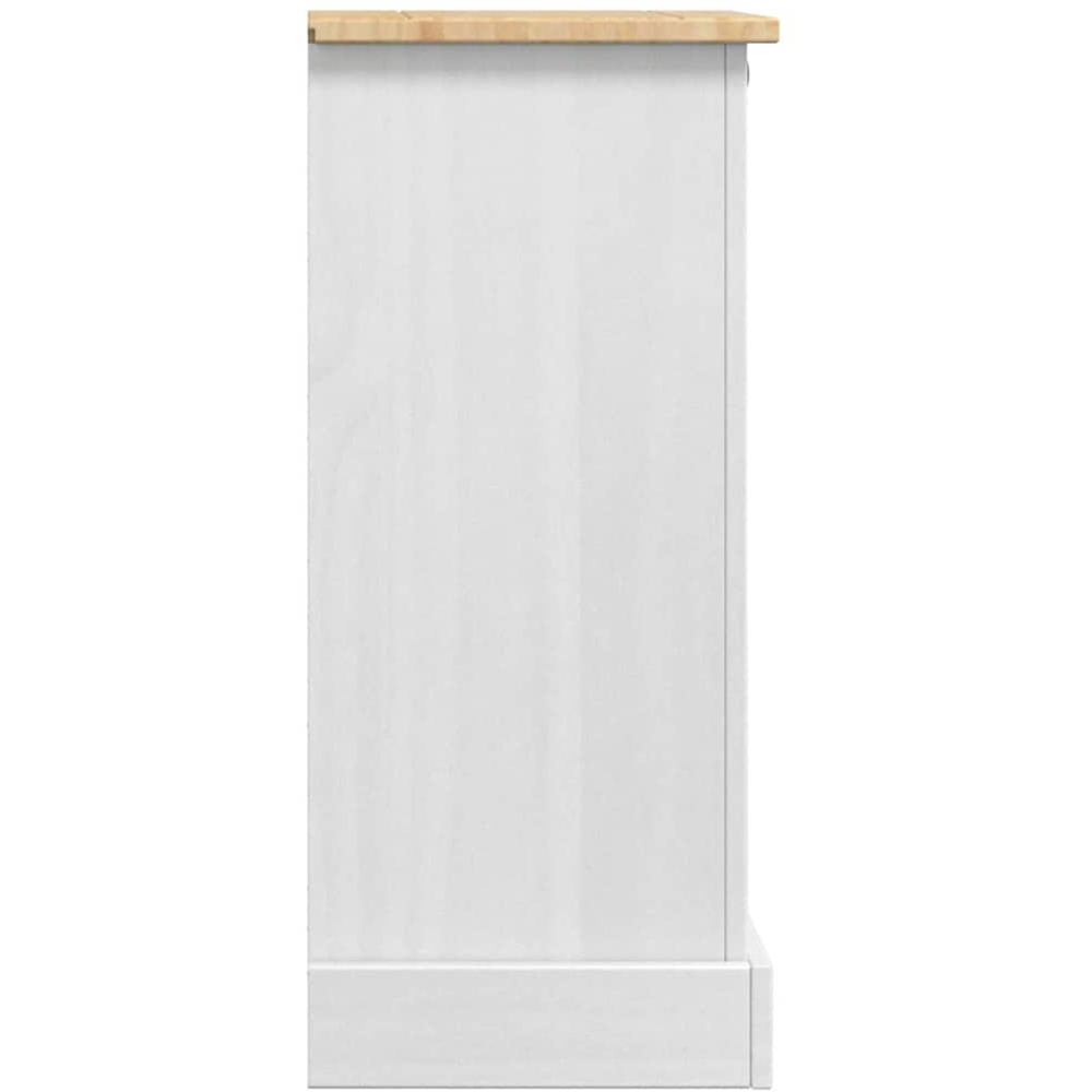 vidaXL Corona 4 Drawer White Solid Pine Wood Bedside Table Image 6