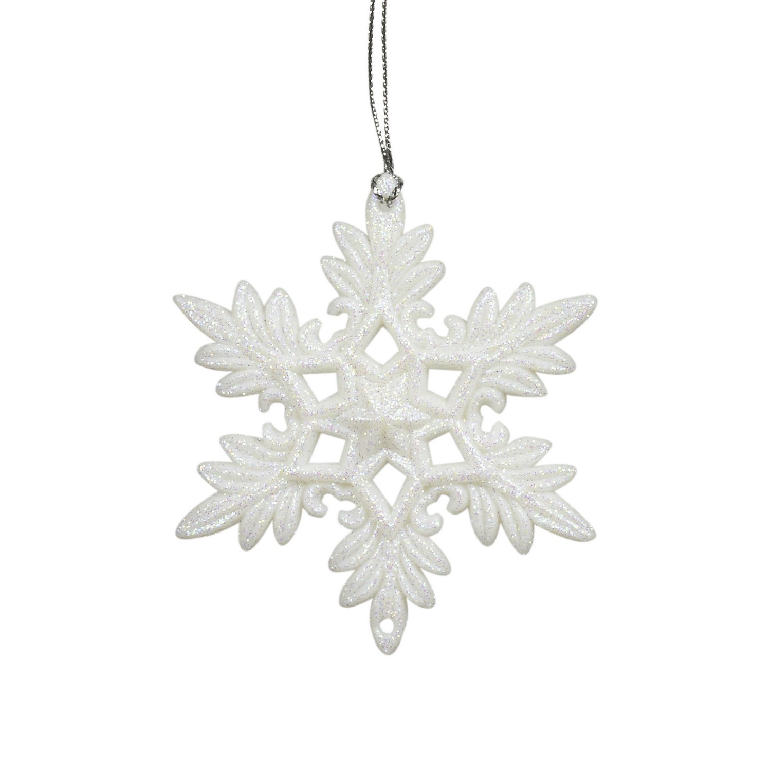 Snowflake Tree Decoration - Silver or White Image 2