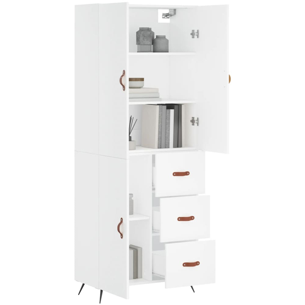 vidaXL 3 Door 3 Drawer White Tall Highboard Image 3