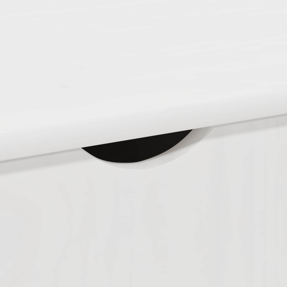 vidaXL 2 Door 2 Shelf White Minimalist Rolling Storage Cabinet Image 6