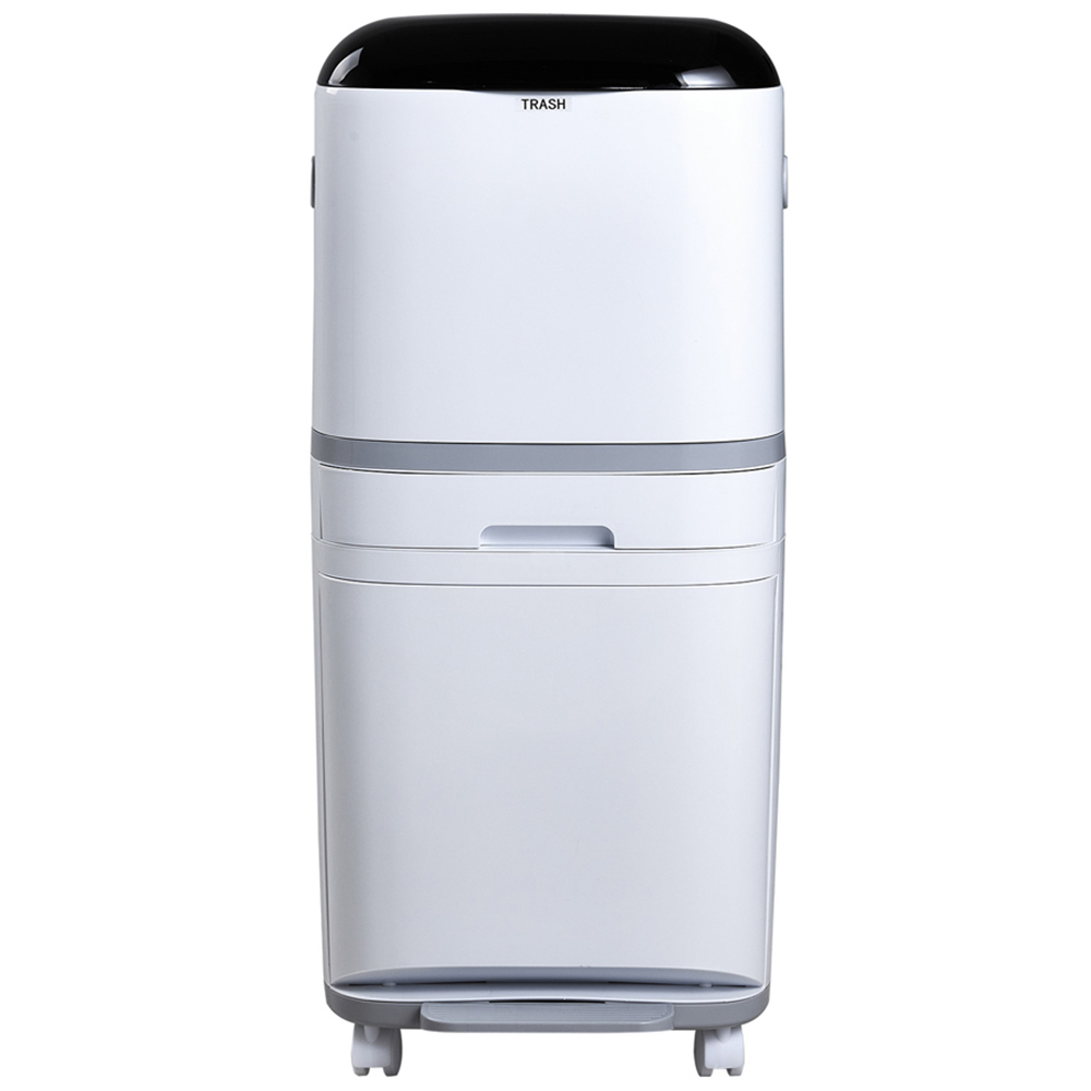 H&O Direct Mobile Dry Wet Separation Pedal Trash Bin 42L Image 1