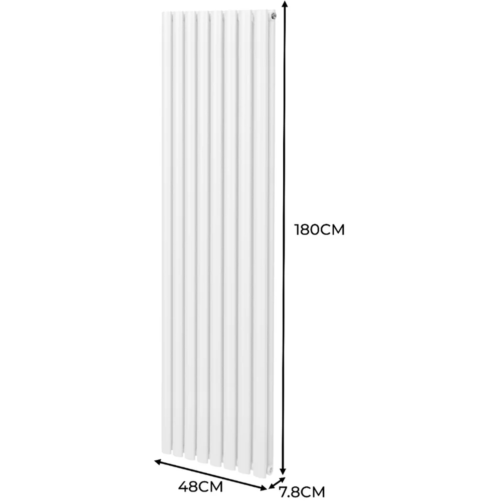 Monster Shop 6421BTU White Oval Column Radiator and Valves 1800 x 480mm Image 6
