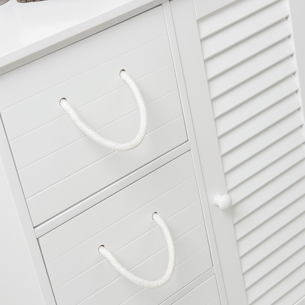 Kingston Single Door 3 Drawer White Floor Cabinet Image 5