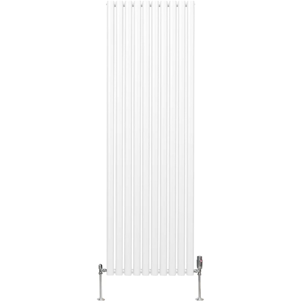 Monster Shop 8026BTU White Oval Column Radiator and Valves 1800 x 600mm Image 1