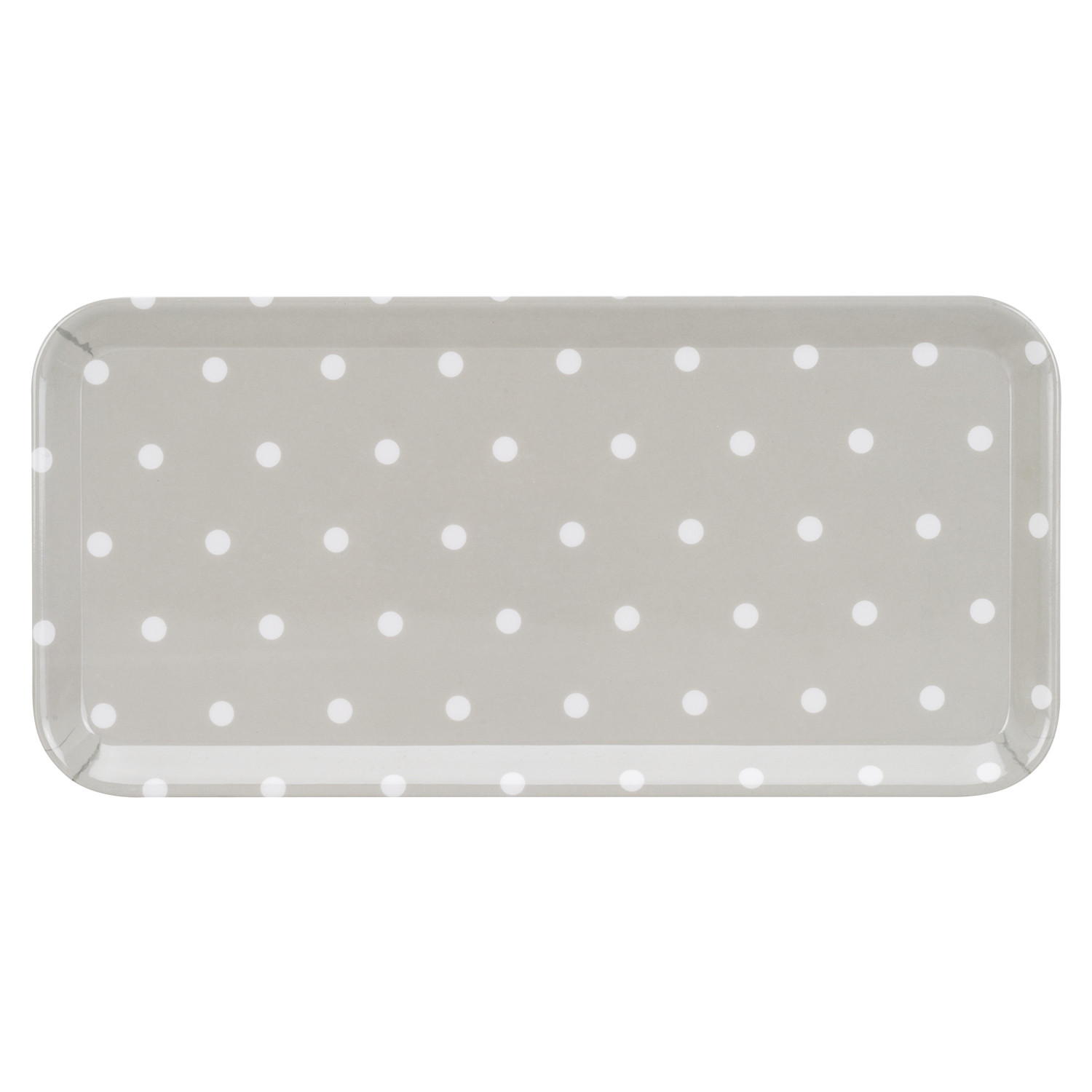 Simply Slate Grey Polka Dot Drinks Tray Image